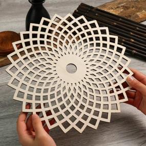 img 4 attached to Sacred Geometry Wall Art: Torus Flower Crystal Grid Board With Wooden Wall Hanging Decor - Simurg 11.5. Enhance Your Home, Office, Or Meditation Space With This Stunning Torus Flower Wall Sculpture.