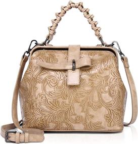 img 4 attached to Women's Embossed Satchel Handbags and Wallets - Stylish Shoulder Bags for Fashionable Women