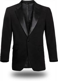 img 4 attached to Men'S Black Tuxedo Jacket - FRANKERS 100% Polyester Regular Fit Classic Satin Notch Lapel One Button