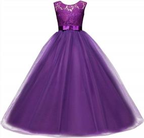 img 4 attached to Embroidered Lace Formal Dresses For Girls: Ideal For Wedding Parties, Proms, And Balls - TZ09