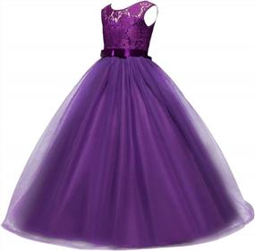 img 3 attached to Embroidered Lace Formal Dresses For Girls: Ideal For Wedding Parties, Proms, And Balls - TZ09