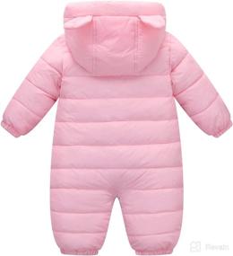 img 3 attached to Warm, Adorable Happy Cherry Toddler Cotton 🍒 Romper: Baby Winter Coat with Zipper, Long Sleeve Snowsuit