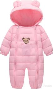 img 4 attached to Warm, Adorable Happy Cherry Toddler Cotton 🍒 Romper: Baby Winter Coat with Zipper, Long Sleeve Snowsuit