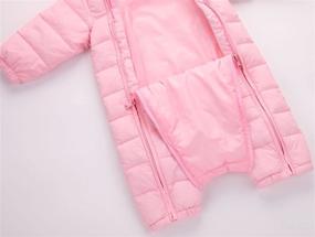 img 1 attached to Warm, Adorable Happy Cherry Toddler Cotton 🍒 Romper: Baby Winter Coat with Zipper, Long Sleeve Snowsuit