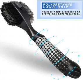 img 1 attached to CHAMPKEY Premium Polyurethane Golf Brush Star Series - Oversized Brush Head, Comfortable Grip & Retractable Groove Cleaner For Clubs.