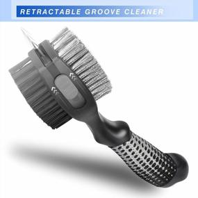 img 2 attached to CHAMPKEY Premium Polyurethane Golf Brush Star Series - Oversized Brush Head, Comfortable Grip & Retractable Groove Cleaner For Clubs.