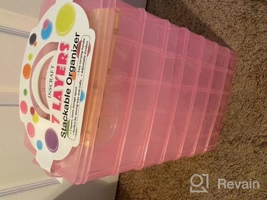 img 1 attached to Purple 7-Layer Stackable Storage Container With 70 Adjustable Compartments - Perfect For Kids Toys, Art Crafts & Jewelry! Mini Case & Letter Sticker Included review by Charles Ahmar