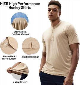 img 3 attached to 👕 Mens MIER Sleeve T Shirt Collarless Placket: Comfortable and Stylish Design