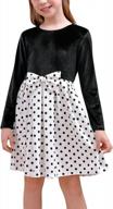 adorable gorlya dress for girls with long sleeves, pockets, and floral patchwork design in lush velvet logo
