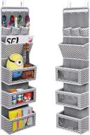 door hanging organizer with clear windows - over-the-door storage solution, wall file organizer (1 pack, b-wave-black) logo