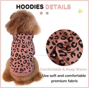 img 2 attached to SETSBO Dog Leopard Hooded Sweatshirt with Hat: Stylish Lightweight Puppy Hoodie for Small Dogs and Cats - Trendy Doggy Hoody Outfits and Cat Apparel