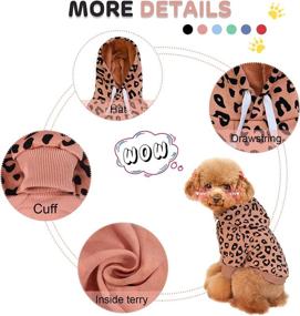 img 1 attached to SETSBO Dog Leopard Hooded Sweatshirt with Hat: Stylish Lightweight Puppy Hoodie for Small Dogs and Cats - Trendy Doggy Hoody Outfits and Cat Apparel