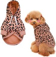 setsbo dog leopard hooded sweatshirt with hat: stylish lightweight puppy hoodie for small dogs and cats - trendy doggy hoody outfits and cat apparel логотип