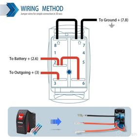 img 1 attached to Waterproof Rocker Switch Toggle Momentary Horn Button with Red LED Light - 12V 20Amp 24V 10Amp, 5 Pin for Automotive Cars Vehicles Marine Boats Trucks Trailers 4x4 Caravans RVs SUV ATV UTV & More