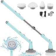 🧼 votyoung electric spin scrubber with adjustable long handle - cordless power cleaning brush for showers, tile scrubber with 4 multi-purpose cleaning brush heads - 90mins runtime (blue) logo