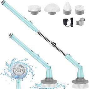 Rotating Cleaning Brush For Bathroom, Tub & Shower, Tile & Grout - 2.5  Wide - 14 Long - Indoor Handle & Kitchen Cleaning Brush