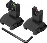 awotac iron sights w/ fiber optics & visible red/green dots: rapid transition front & rear for picatinny weaver rails logo