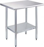 nsf approved stainless steel kitchen work table with undershelf - perfect for restaurants and home kitchens - 24x30 inch logo