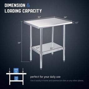 img 3 attached to NSF Approved Stainless Steel Kitchen Work Table With Undershelf - Perfect For Restaurants And Home Kitchens - 24X30 Inch