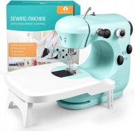beginner sewing machine - mini sewing machine with eco-friendly material, dual speed, portable design, extension table, light and easy to use - perfect gift for women and kids, space saver logo