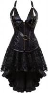 plus size gothic brocade lace corset dress masquerade bustier skirt set costume logo