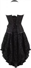 img 2 attached to Plus Size Gothic Brocade Lace Corset Dress Masquerade Bustier Skirt Set Costume