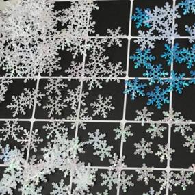 img 3 attached to ❄️ 1200 штук зимних снежинок конфетти декорации на Рождество, набор снеговых вечеринок в белом и синем цвете для свадьбы, дня рождения и праздничного стола.