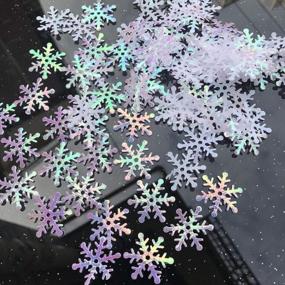 img 2 attached to ❄️ 1200 штук зимних снежинок конфетти декорации на Рождество, набор снеговых вечеринок в белом и синем цвете для свадьбы, дня рождения и праздничного стола.