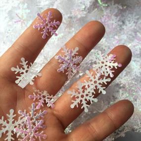 img 1 attached to ❄️ 1200Pcs Winter Snowflakes Confetti Decorations for Christmas, Snow Party Pack in White and Blue for Wedding Birthday Holiday Table Decorations Supplies