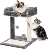 pawz road cat scratching post and pad: soft perch sisal-covered scratch posts and pads with play ball - perfect for kittens and cats logo