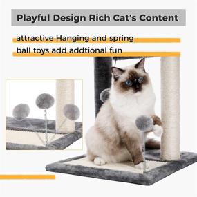 img 1 attached to PAWZ Road Cat Scratching Post and Pad: Soft Perch Sisal-Covered Scratch Posts and Pads with Play Ball - Perfect for Kittens and Cats