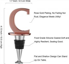 img 3 attached to Rose Gold Wine And Beverage Bottle Stopper With Personalized C-Initial - Ideal Gift For Valentine'S, Mother'S, Father'S Day, Thanksgiving, And More!