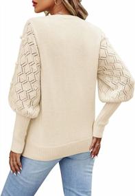 img 3 attached to Stay Cozy In Style With Kikula Women'S Pom Pom Crewneck Sweaters
