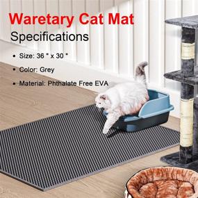 img 3 attached to Waretary Cat Litter Mat: XL Honeycomb Double Scatter Control Layer, Urine & Waterproof, Easy Clean - Grey