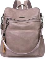 fashionable leather designer backpack purse for women - cluci large shoulder bag with tassel logo