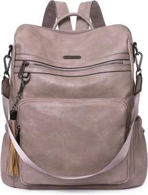 img 4 attached to Модный дизайнерский кожаный рюкзак-сумка для женщин - большая плечевая сумка CLUCI с бахромой