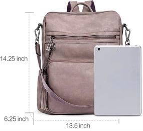 img 2 attached to Модный дизайнерский кожаный рюкзак-сумка для женщин - большая плечевая сумка CLUCI с бахромой