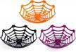 3-pack halloween spider web bowls with skulls basket decorations for trick or treat candy, party supplies. logo