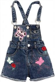 img 2 attached to Adjustable Strap Short Overalls Jeans Outfits For Little & Big Girls By Peacolate - Sizes 5-10T