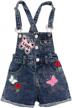 adjustable strap short overalls jeans outfits for little & big girls by peacolate - sizes 5-10t logo