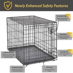 img 1 attached to 🐶 Enhanced New World Dog Crate by MidWest Homes for Pets: Single &amp; Double Door, Leak-Proof Pan, Floor Protecting Feet, &amp; New Patented Features