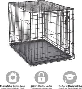 img 2 attached to 🐶 Enhanced New World Dog Crate by MidWest Homes for Pets: Single &amp; Double Door, Leak-Proof Pan, Floor Protecting Feet, &amp; New Patented Features