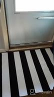 img 1 attached to Charming Black And White Striped Cotton Hand-Woven Outdoor Rug For A Stylish Home Entrance And Interior Decor (27.5'' X 43'') review by Pat Slater