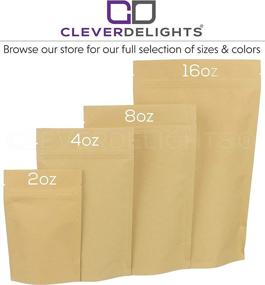 img 1 attached to 📦 CleverDelights 4oz Kraft Stand Up Pouches - 100 Pack - Resealable Bags - 5x8x2.5 inches