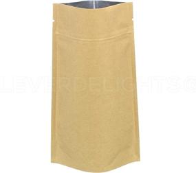 img 3 attached to 📦 CleverDelights 4oz Kraft Stand Up Pouches - 100 Pack - Resealable Bags - 5x8x2.5 inches