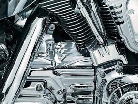 img 3 attached to Kuryakyn 8274 Chrome Rear Cylinder Base Cover Accent for 2002-06 Harley-Davidson Motorcycles