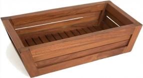 img 4 attached to Organize & Style With AquaTeak'S Original Moa Teak Guest Towel & Amenities Tray - Perfect For Your Bathroom!