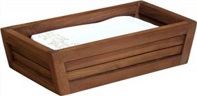 img 3 attached to Organize & Style With AquaTeak'S Original Moa Teak Guest Towel & Amenities Tray - Perfect For Your Bathroom!