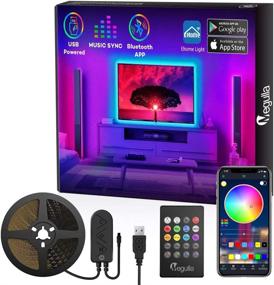 img 4 attached to Megulla TV Backlight LED Strip With Remote, Bluetooth APP Controlled 10Ft/3M USB RGB Light Strip, Sync With Music, 16 Million Colors For Home, Kitchen, TV, Party, Bedroom, PC Monitor, Gaming Room