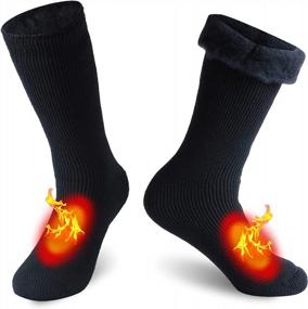img 4 attached to Heavyweight Thermal Comfort Hiker Crew Insulated Socks For Winter, FOOTPLUS Cold Weather Thermal Heat Socks